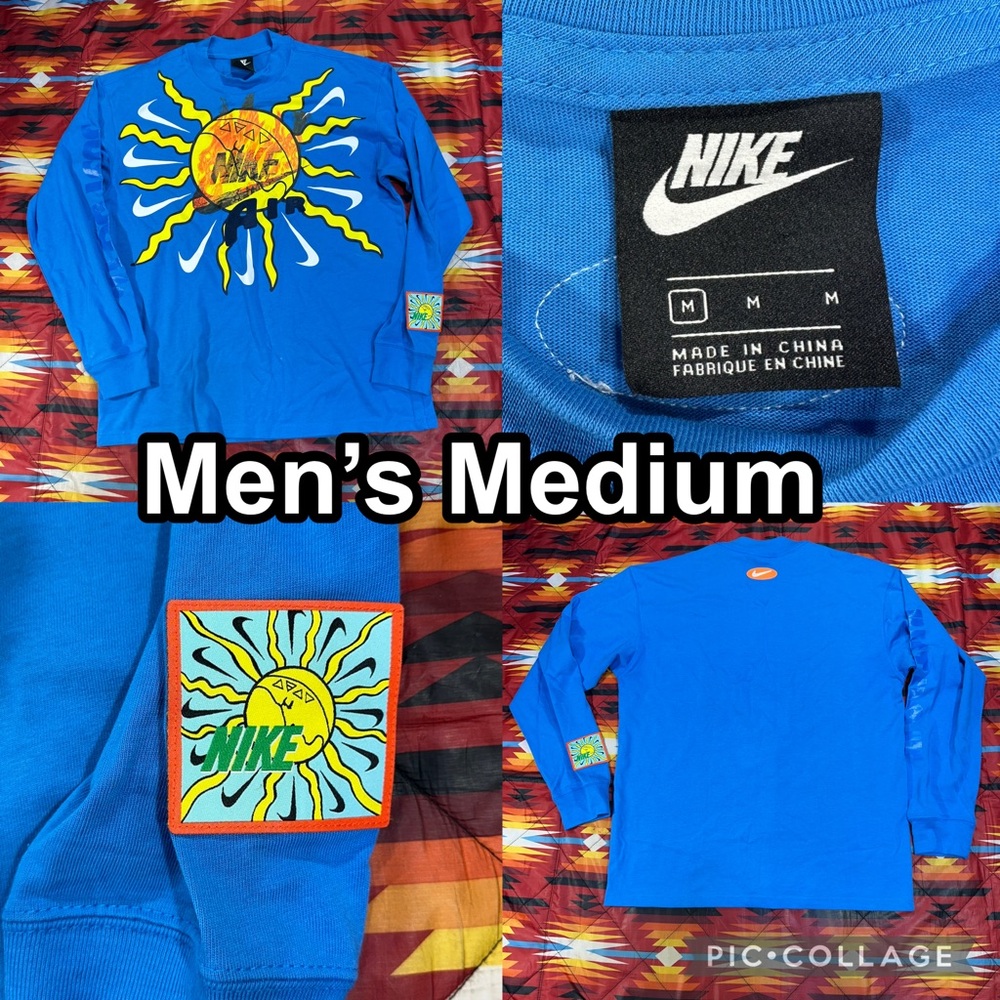 Nike Blue Long Sleeve Tee with Sun Graphic